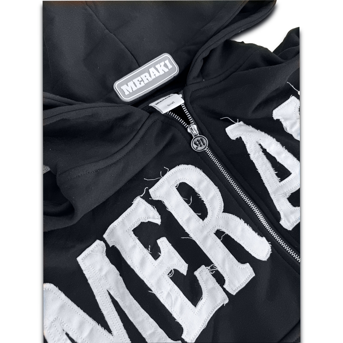 BLACK MERAKI ZIP-UP HOODIE